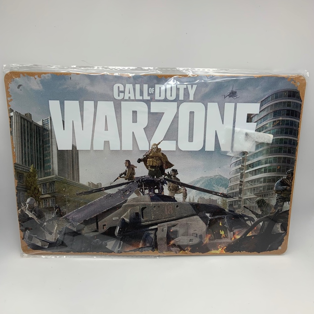 Call of Duty COD Warzone Video Game Distressed Tin Metal Sign 12" x 8" Sealed